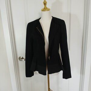 Ann Taylor Peplum Blazer Jacket Women’s Size 10 Black Long Sleeve - Like New